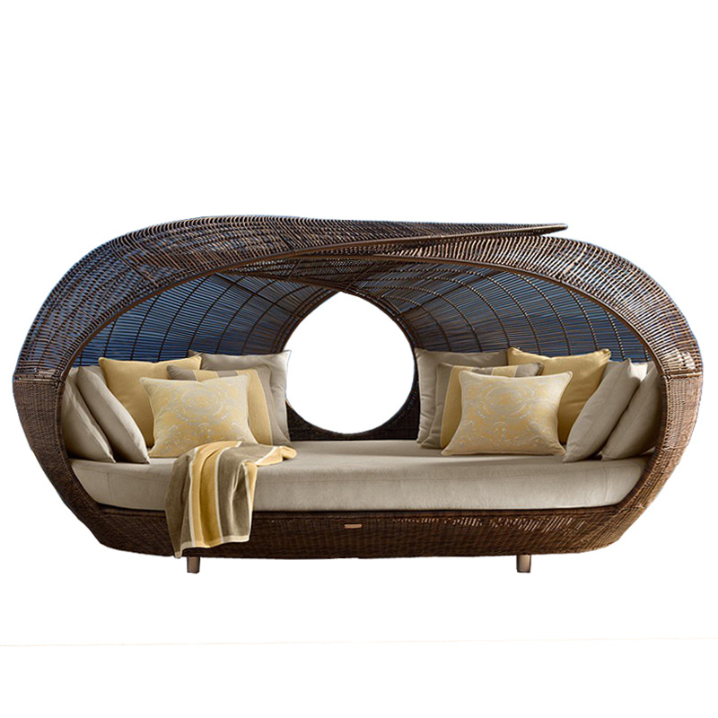 Outdoor Furniture Quality - kv-Outdoor Bestseller Hochwertiges Halbrund-Rattan-Tagesbett, Gartenmöbel aus