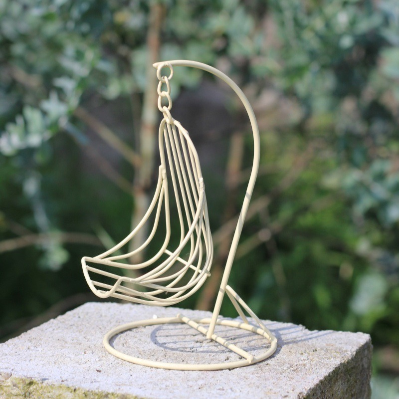 Garden Swing Chair - Japanischer Vintage Eisen-Mini-Hängesessel, Rustikale Metall-Hängematte als