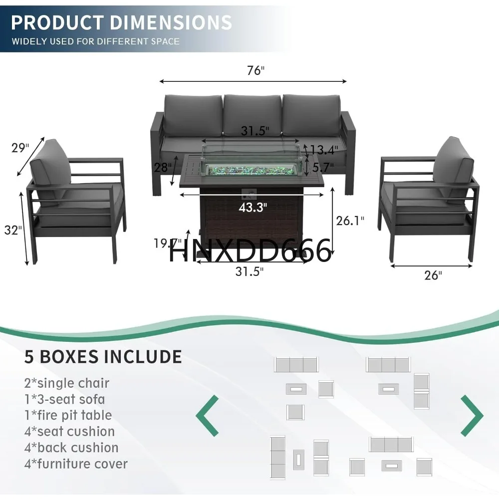 Gartenmöbel-Set mit Feuerstell – Outdoor Furniture Fire Pit Set Bewertung und Preis