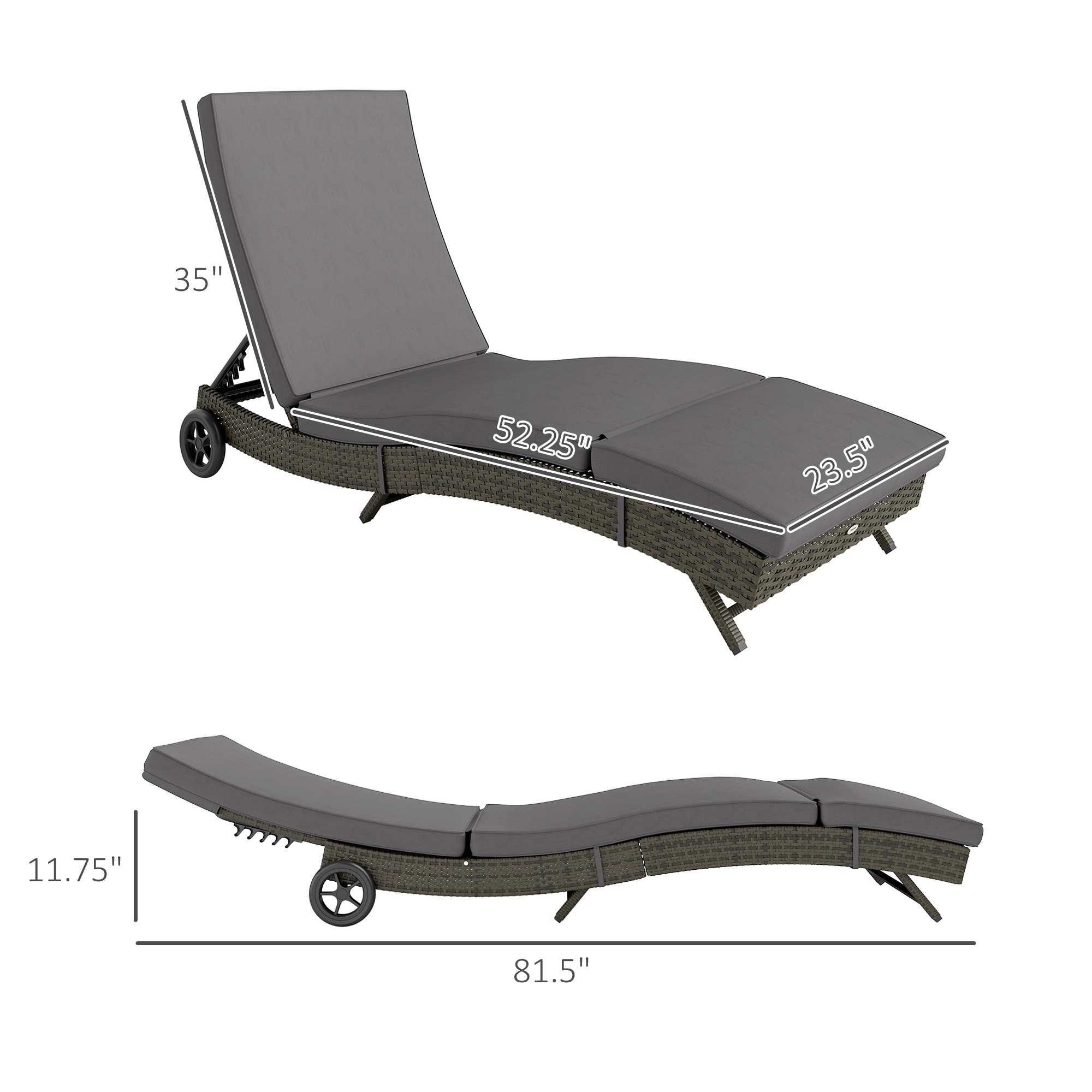 Outdoor-Liegestuhl, PE-Rattan, – Outdoor Furniture Glides Bewertung und Preis