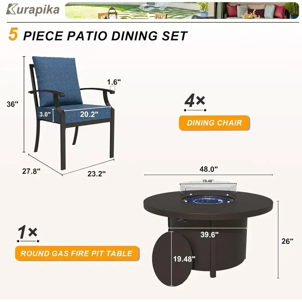 5-teiliges Gartenmöbel-Set mit – Outdoor Furniture Fire Pit Set Bewertung und Preis