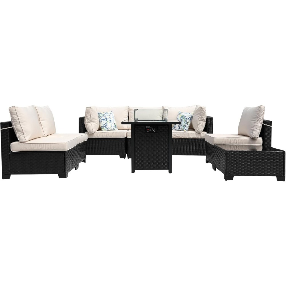 8-teiliges Terrassenmöbel-Set  – Outdoor Furniture Fire Pit Set Bewertung und Preis