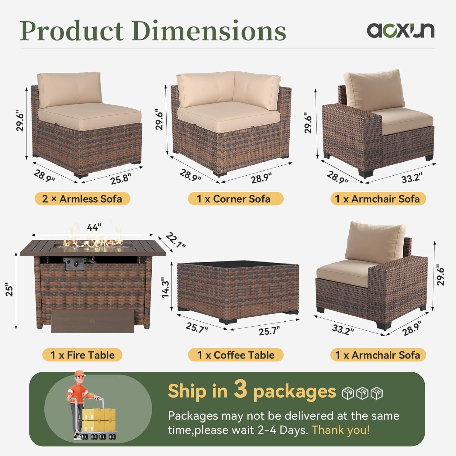 7-teiliges Gartenmöbel-Set mit – Outdoor Furniture Fire Pit Set Bewertung und Preis