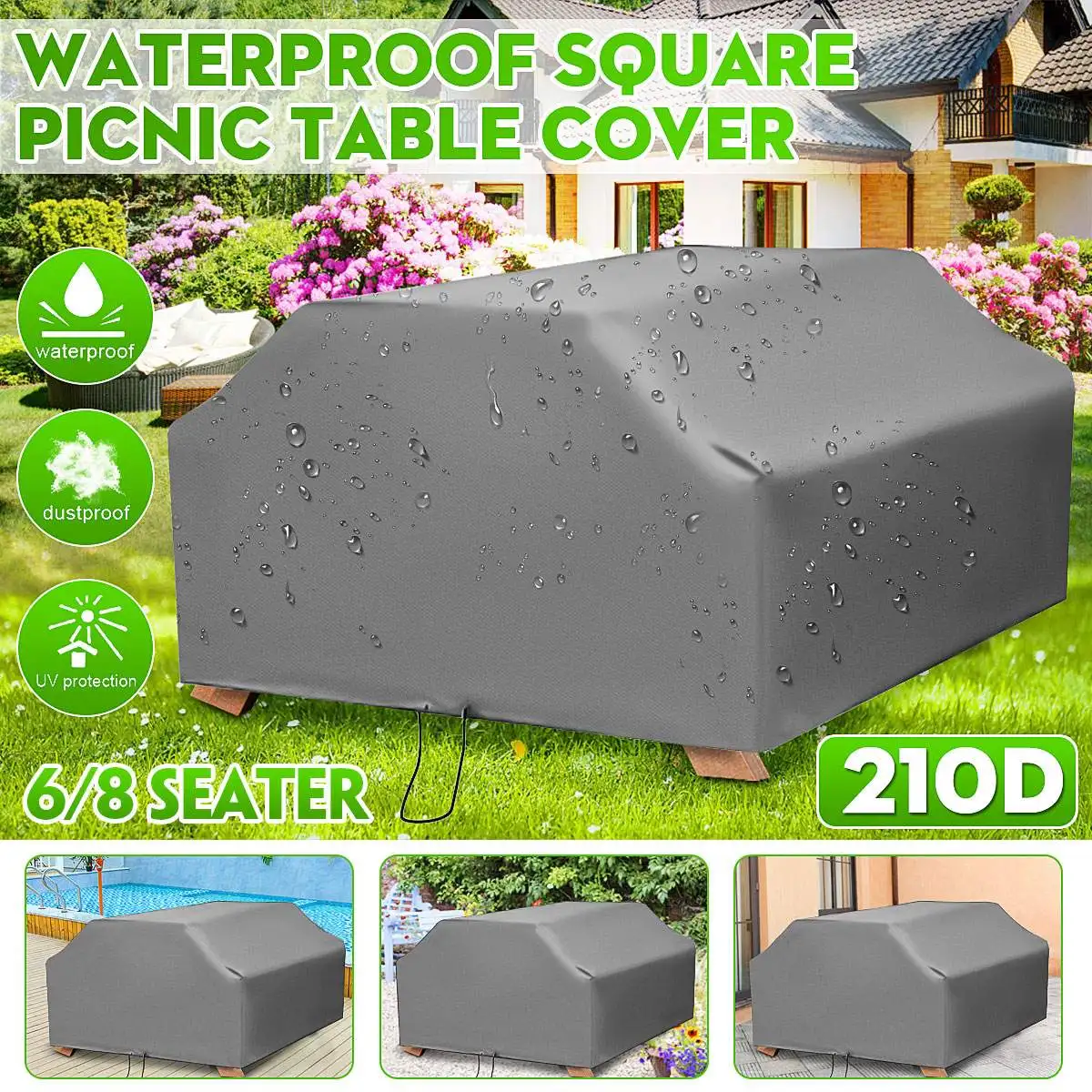 210d für 6/8 Sitzer Picknick t – Outdoor Furniture Grey Bewertung und Preis