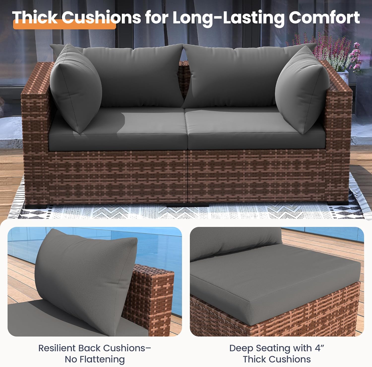 5-teiliges Outdoor-Sofa-Set mi – Outdoor Furniture Fire Pit Set Bewertung und Preis