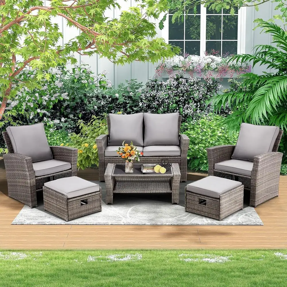 6-teiliges Gartenmöbel-Set mit – Outdoor Furniture Grey Bewertung und Preis