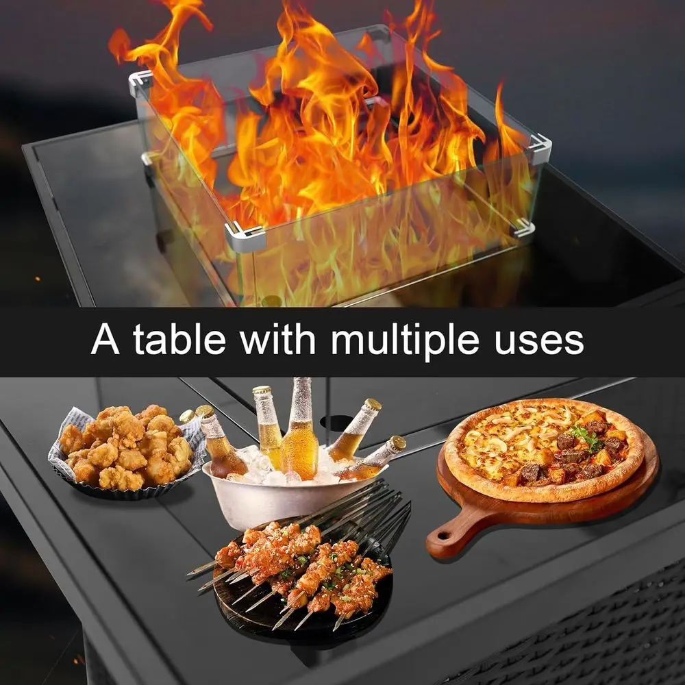 Korbmöbel-Set für den Außenber – Outdoor Furniture Fire Pit Set Bewertung und Preis