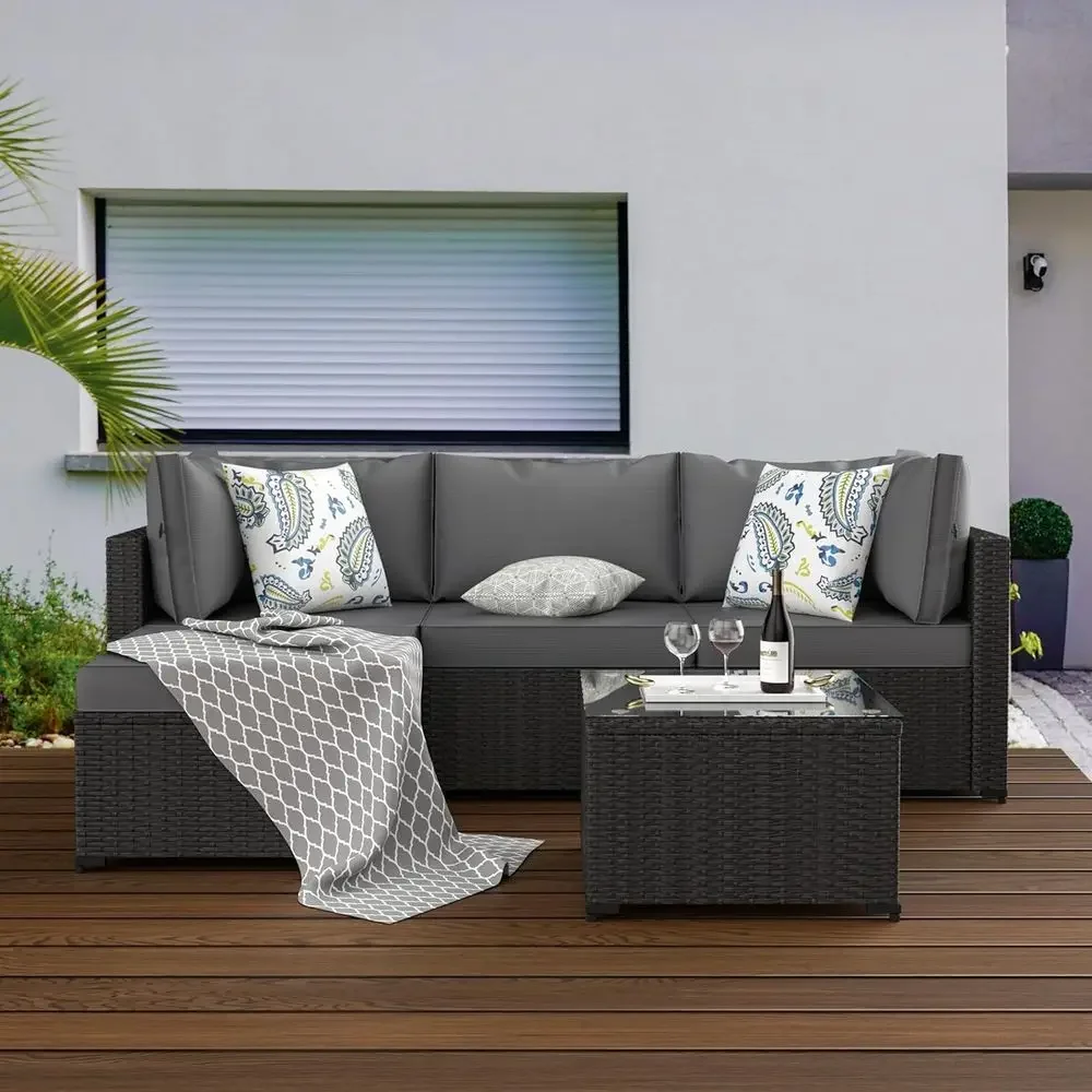5-teiliges Outdoor-Sitzgruppen – Outdoor Furniture Grey Bewertung und Preis
