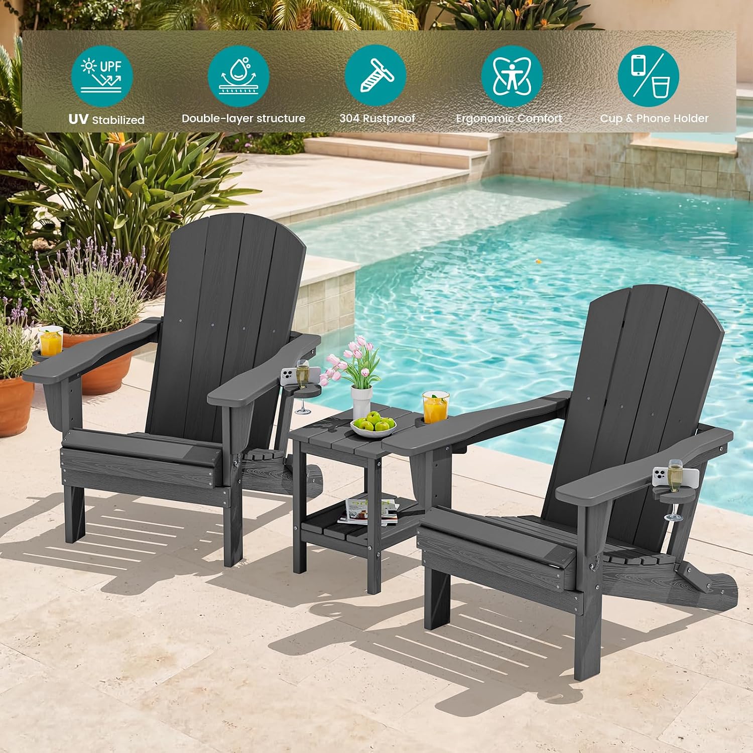 Outdoor-Klappstühle, 2er-Set,  – Outdoor Furniture Fire Pit Set Bewertung und Preis