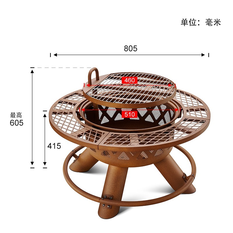 2026 Moderner Outdoor-Stahlgri – Outdoor Furniture Fire Pit Set Bewertung und Preis
