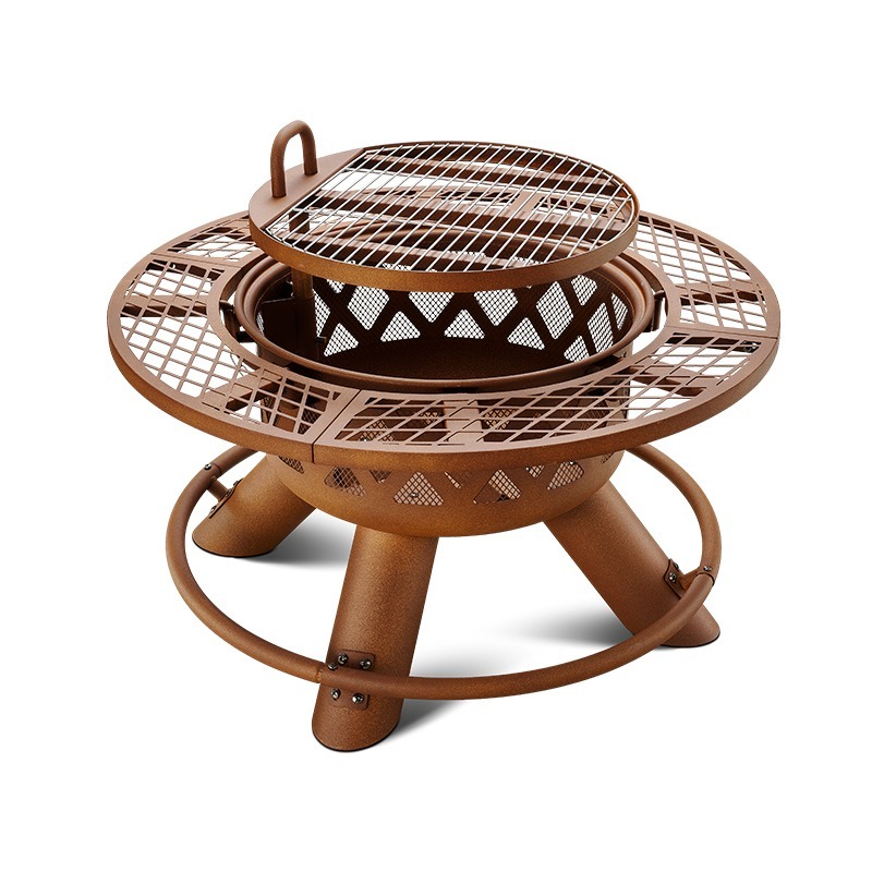 2026 Moderner Outdoor-Stahlgri – Outdoor Furniture Fire Pit Set Bewertung und Preis