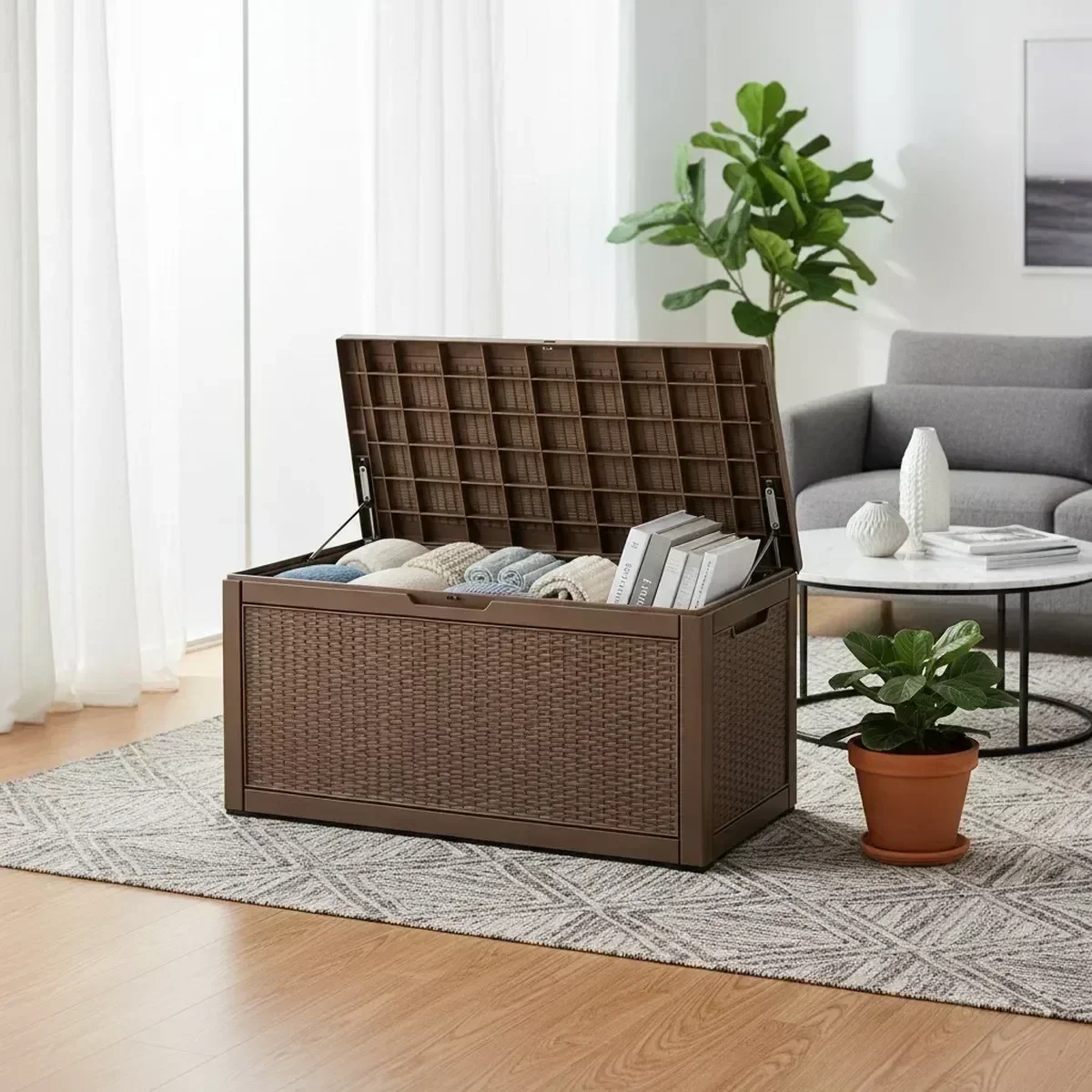 Große Outdoor-Aufbewahrungsban – Outdoor Furniture Grey Bewertung und Preis