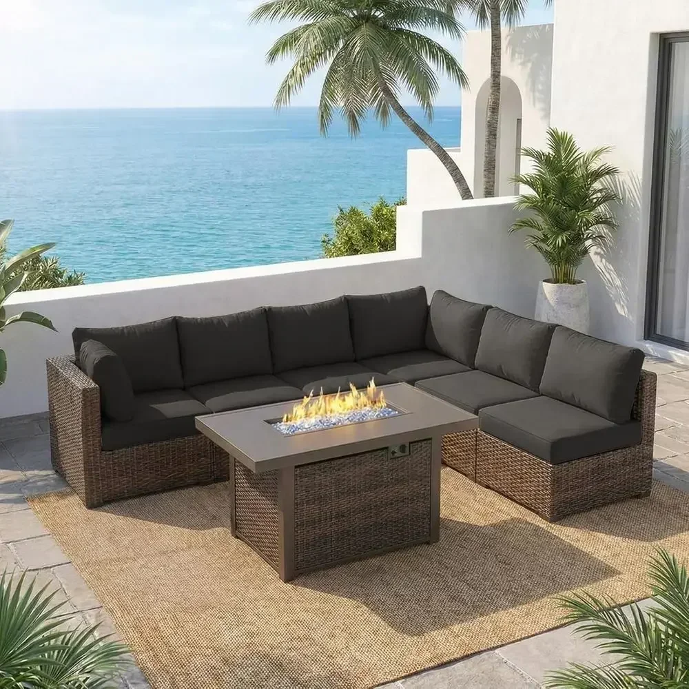 7-teiliges Gartenmöbel-Set mit – Outdoor Furniture Fire Pit Set Bewertung und Preis