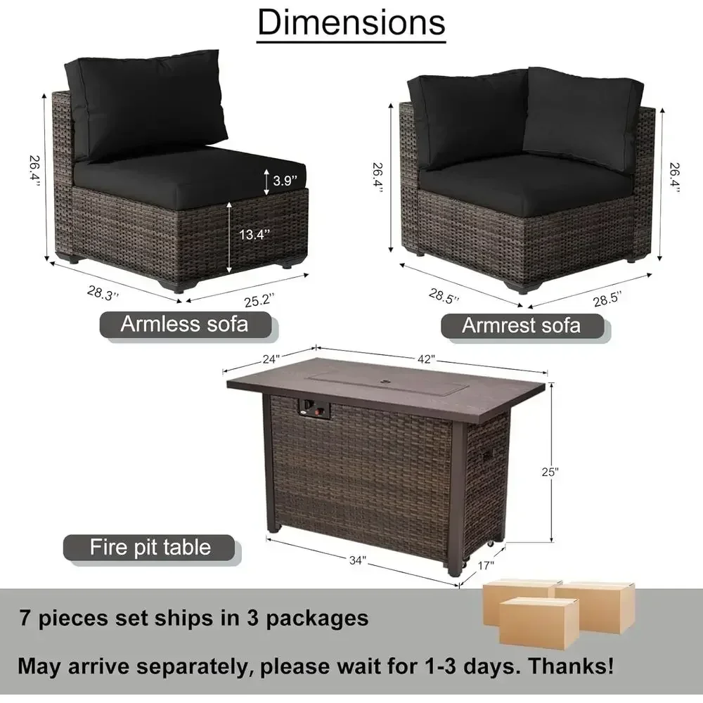 7-teiliges Gartenmöbel-Set mit – Outdoor Furniture Fire Pit Set Bewertung und Preis