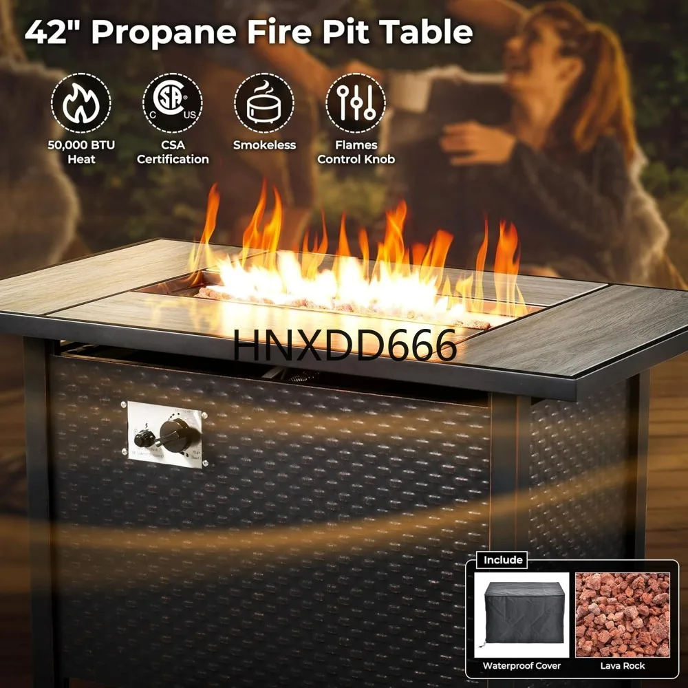 8-teiliges Gartenmöbel-Set mit – Outdoor Furniture Fire Pit Set Bewertung und Preis