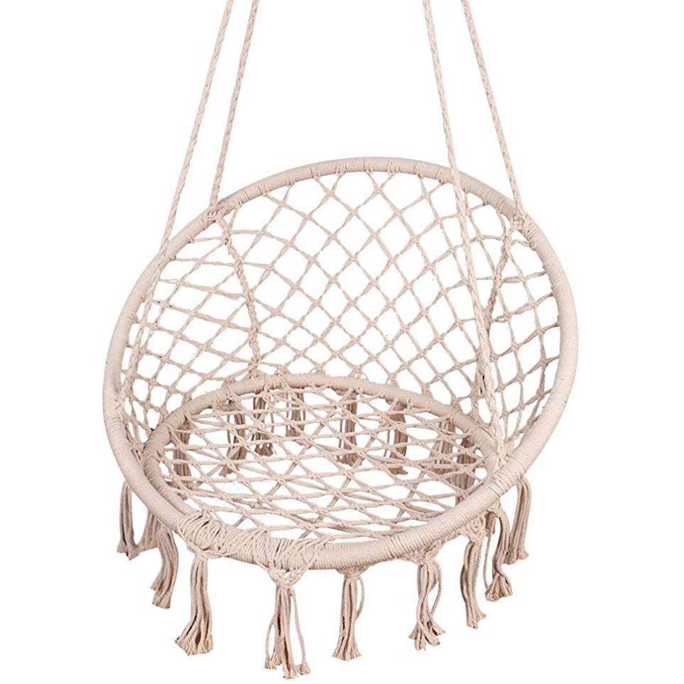 Weißer hängender Makramee-Häng – Garden Swing Chair Bewertung und Preis