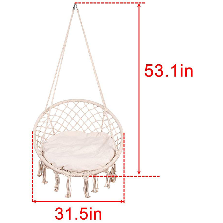 Weißer hängender Makramee-Häng – Garden Swing Chair Bewertung und Preis