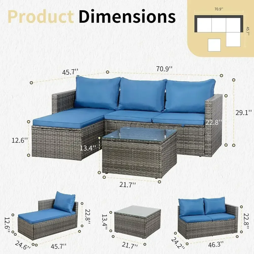 4-teiliges Outdoor-Rattan-Gart – Outdoor Furniture Fire Pit Set Bewertung und Preis