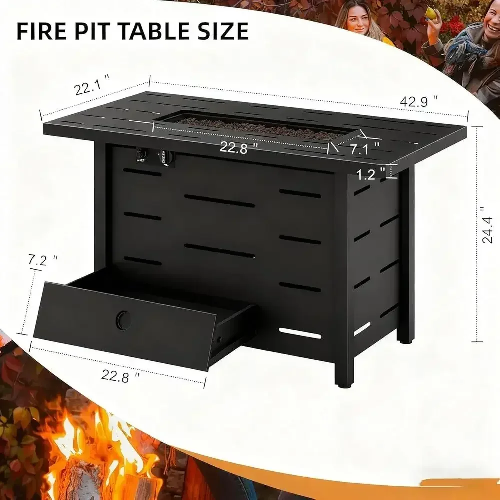 4-teiliges Outdoor-Rattan-Gart – Outdoor Furniture Fire Pit Set Bewertung und Preis